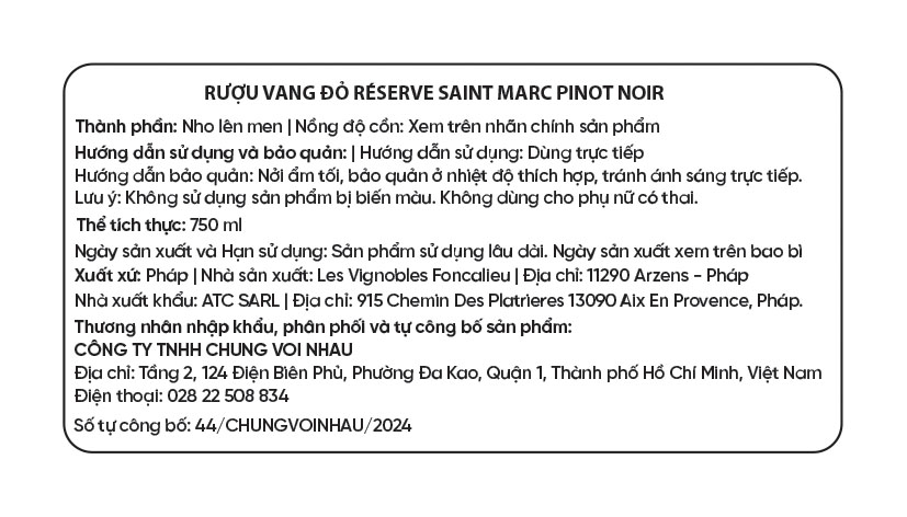 Saint Marc Reserve Pinot Noir - Image 3