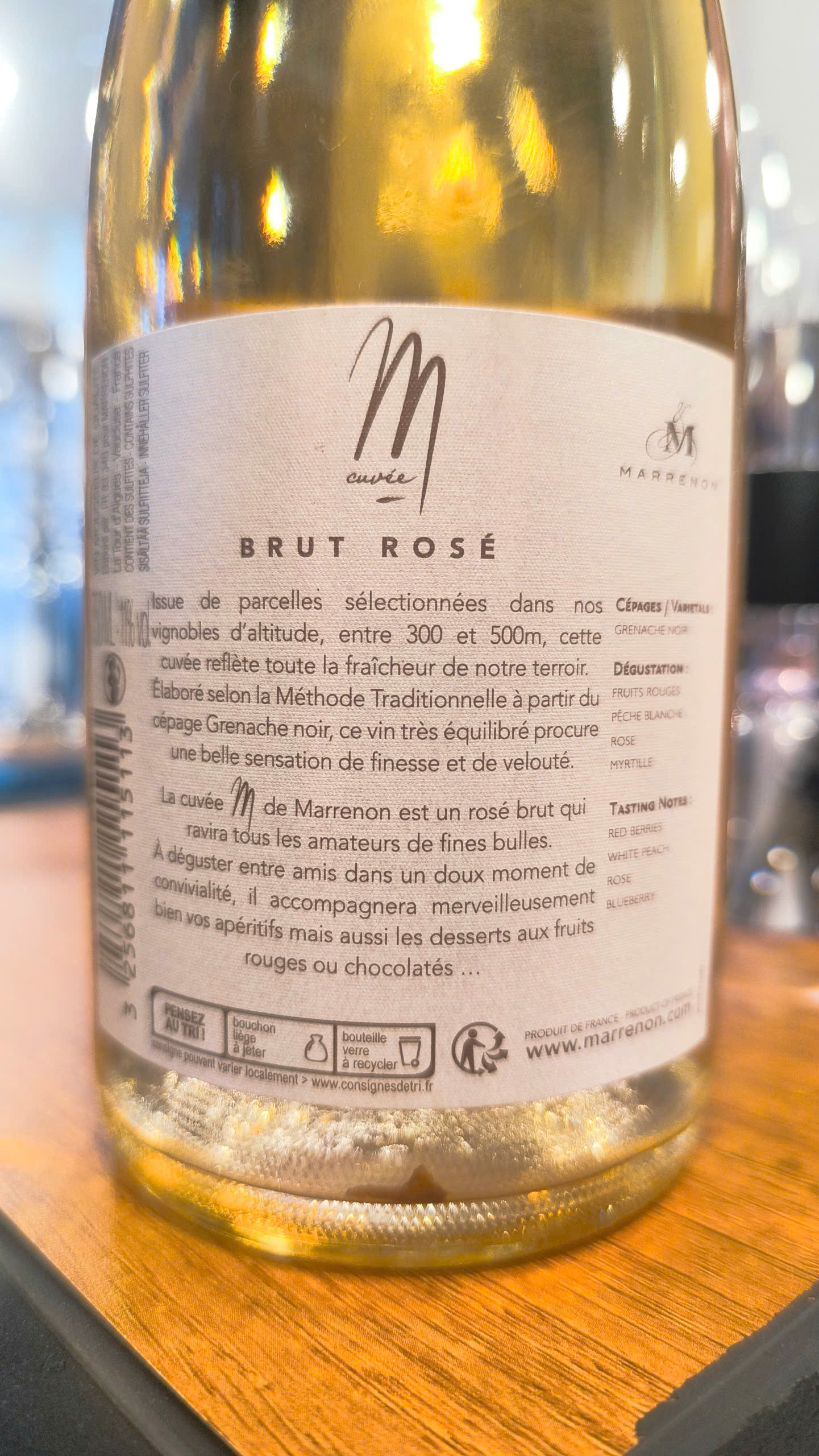 Marrenon Sparkling Rose M - back label